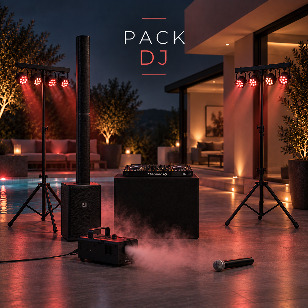 Pack DJ Débutant - Location platine Pioneer DDJ-400 + son & lumières