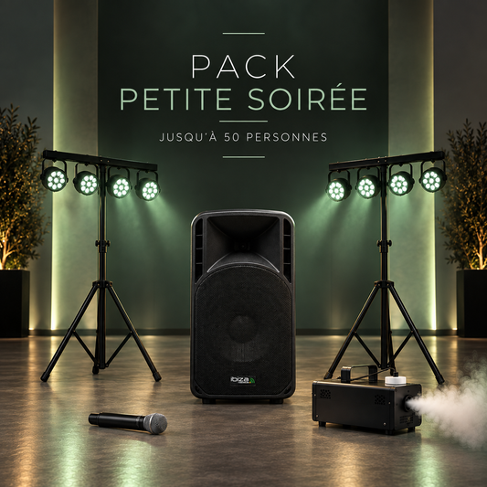 Pack Soirée - Location son & lumières jusqu'à 50 personnes