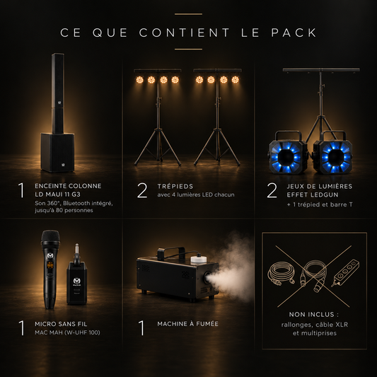 Pack Complet - Location son & lumières jusqu'à 80 personnes