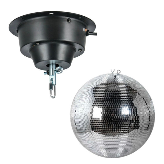 Boule à Facettes Disco 30cm + moteur de rotation