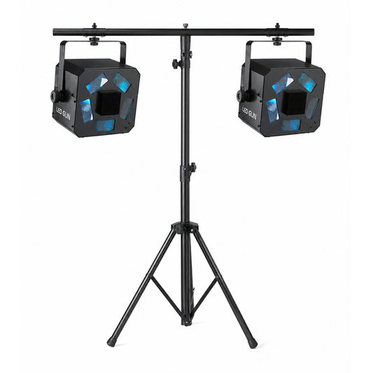 Pack lumières Barre T + 2 LED GUN - effets multibeam prêts à brancher