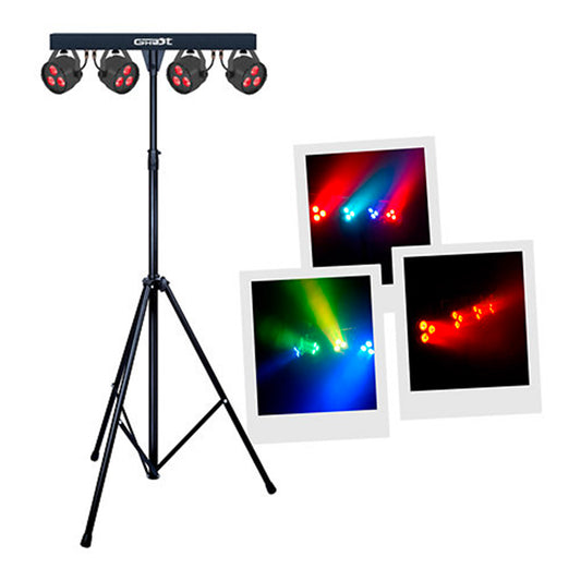Ghost Party Color - 4 projecteurs PAR RGBW sur trépied (kit complet)